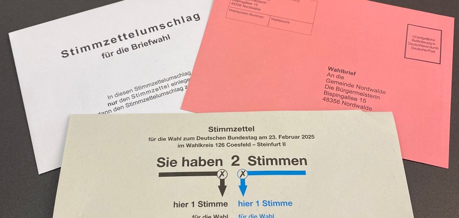 Wahlzettel mit Umschlag