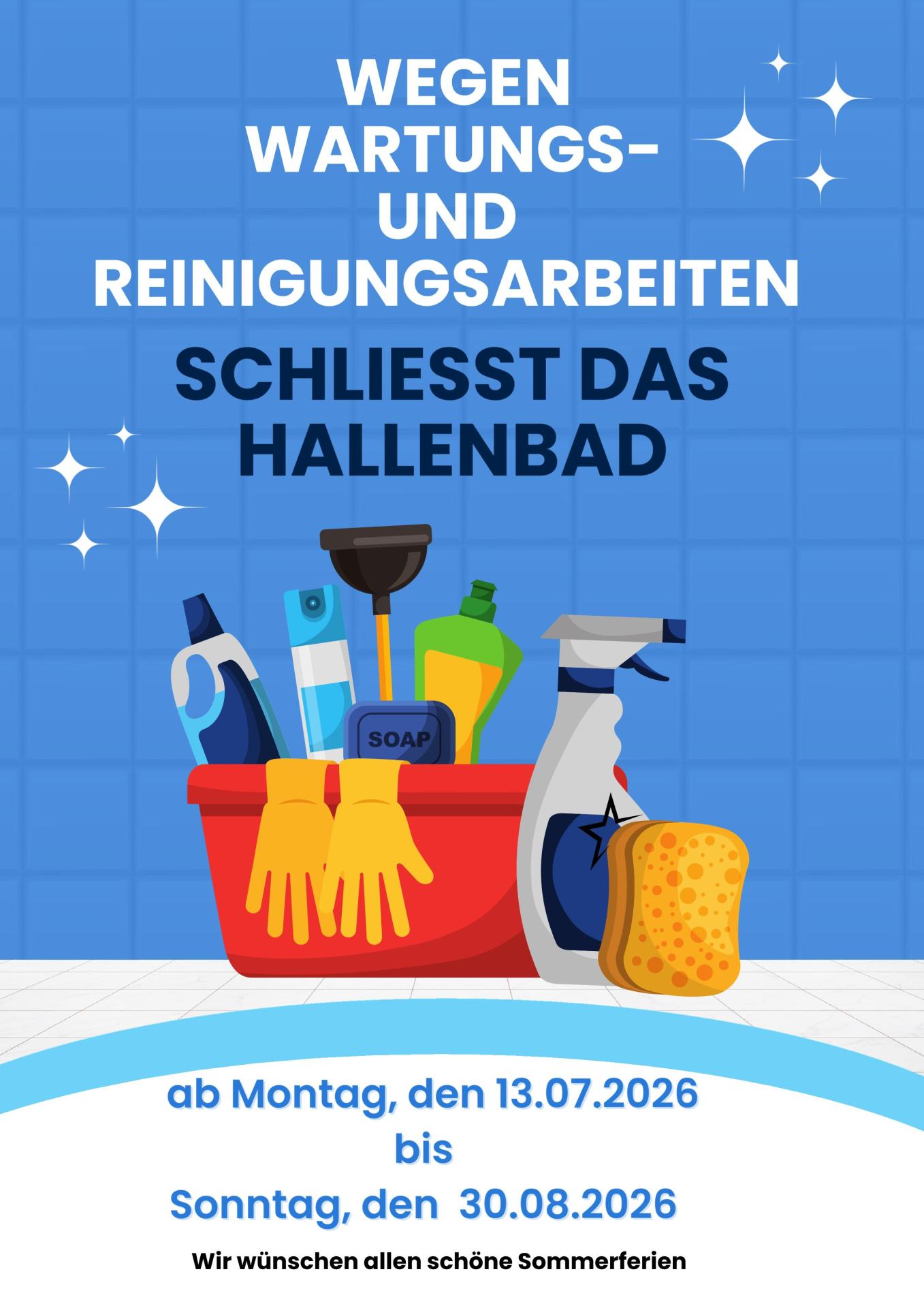 Plakat Hinweis auf Schließung