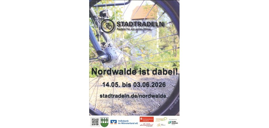 Werbeplakat am Bispinghof mit einem Fahrrad Werbeplakat am Bispinghof mit einem Fahrrad