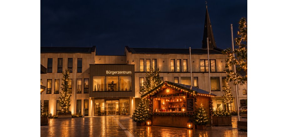 Hütte vor dem Bürgerzentrum Hütte vor dem Bürgerzentrum