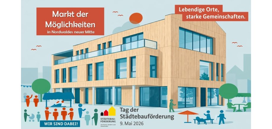 KI generiertes Bild vor dem Bürgerzentrum zum Markt der Möglichkeiten KI generiertes Bild vor dem Bürgerzentrum zum Markt der Möglichkeiten