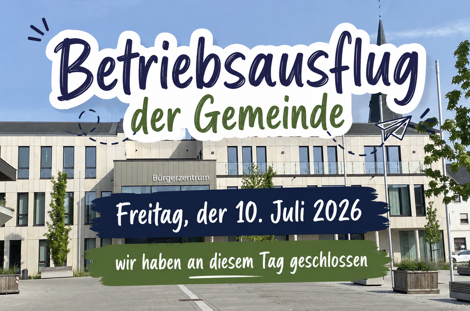 Hinweisschild auf Schließung