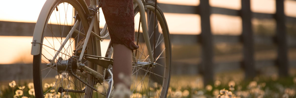 Fahrrad an einem Zaun
